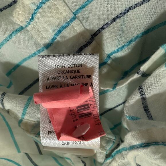 Toad & Co M Blue Striped Sleeveless Top Buttons Summer Beach Preppy Cozy Coastal - Picture 9 of 10